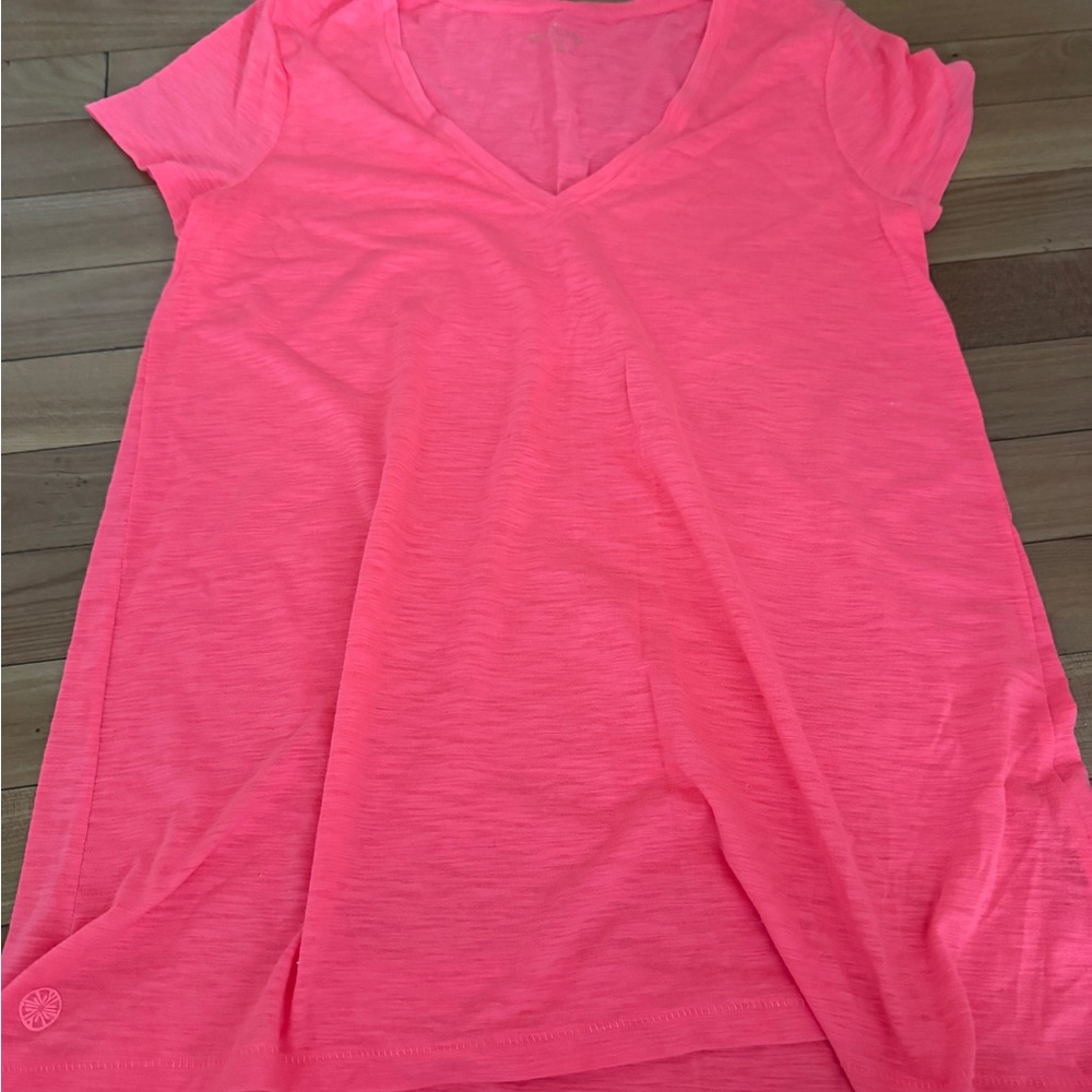 Women's Pink V-Neck Top